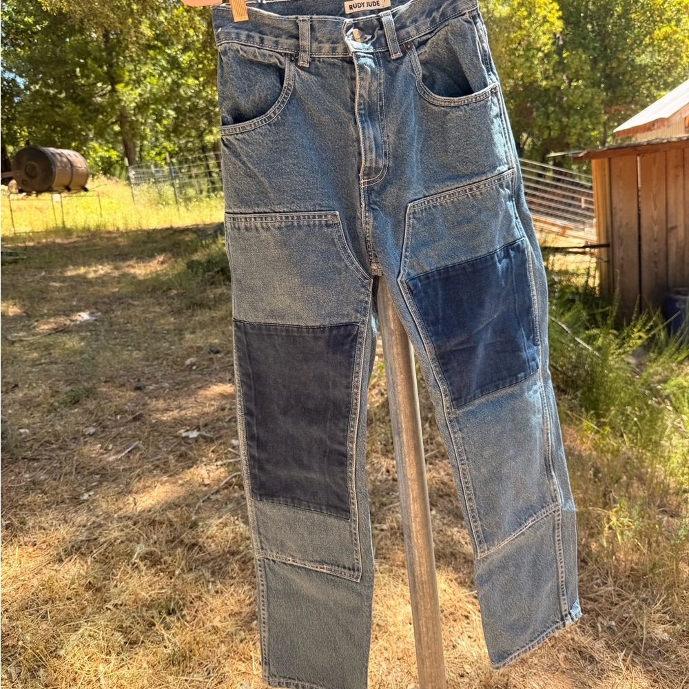 Rudy Jude Double Front Patchwork Utility Jeans - image 1